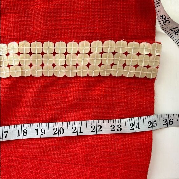 Coldwater Creek Red Pearl-Beads Blazer Jacket Size 14 - Picture 7 of 10